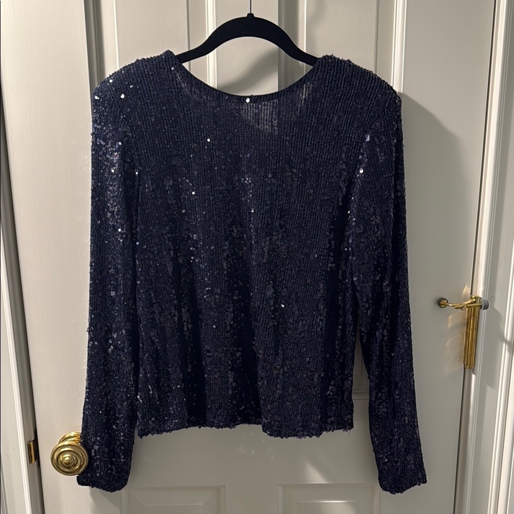 Elegant Navy Sequin Women's Top